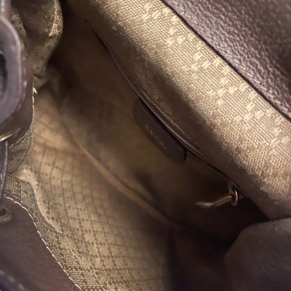 Cute Gucci backpack in brown leather and suede, with bamboo accents - Picture 6 of 16